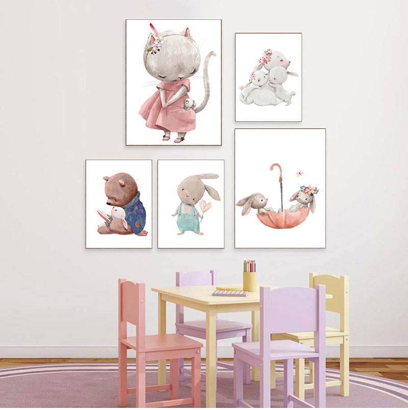 Baby Nursery Art - 1 szt. bezramowy dekoracyjny wydruk artystyczny,