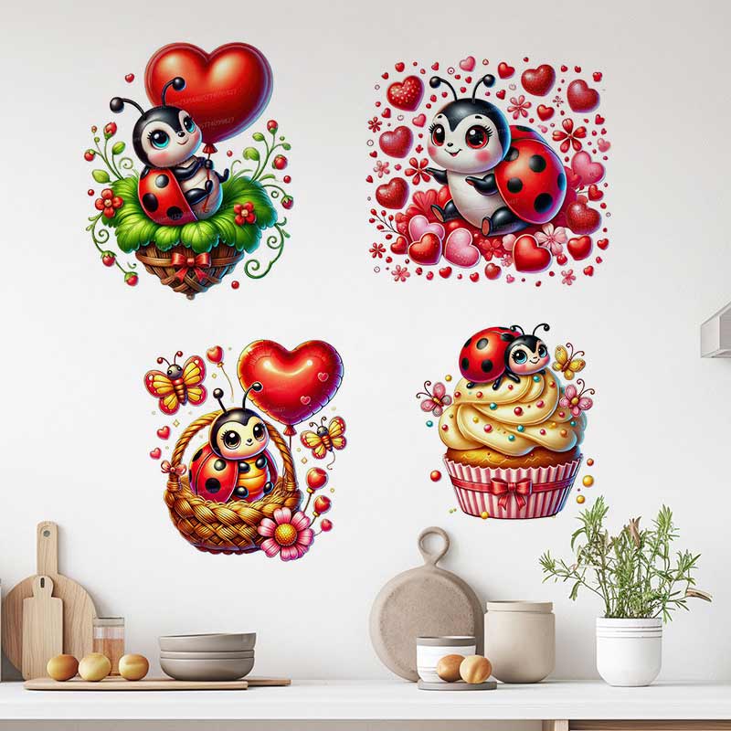 Baby Nursery Murals - Urocza naklejka ścienna biedronka, dekoracja do