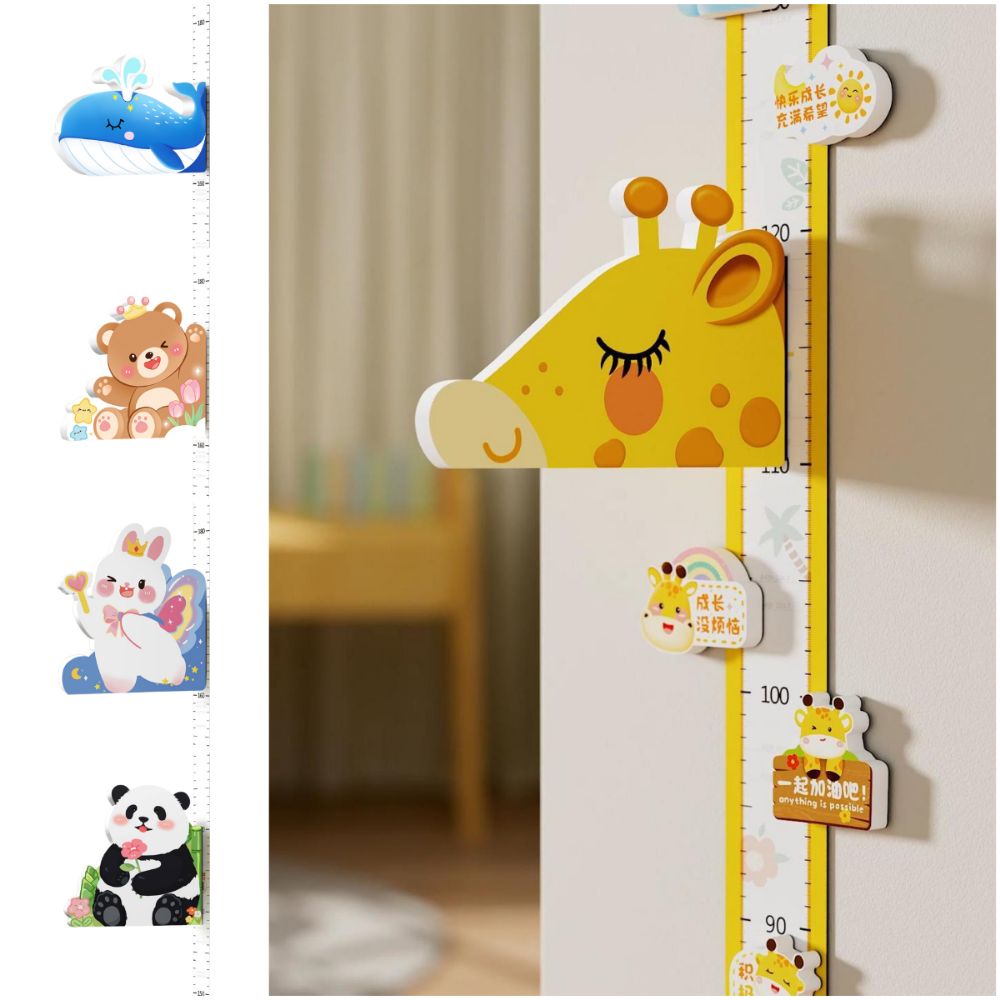 Growth Chart Ruler - 3D Kreskówkowe Zwierzęta Dziecięce Miarki Wzrostu