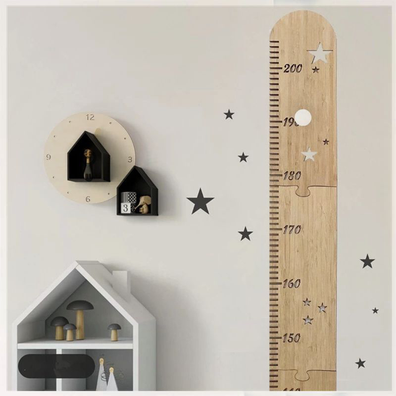 Growth Chart Ruler - 5 arkuszy Nordic drewniane wykres do