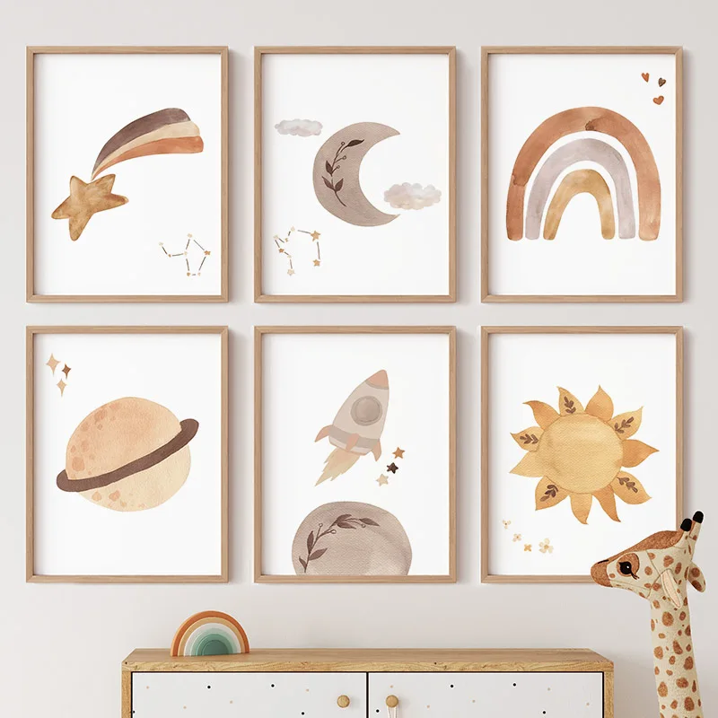 Baby Nursery Murals - Plakaty na płótnie z tęczą w