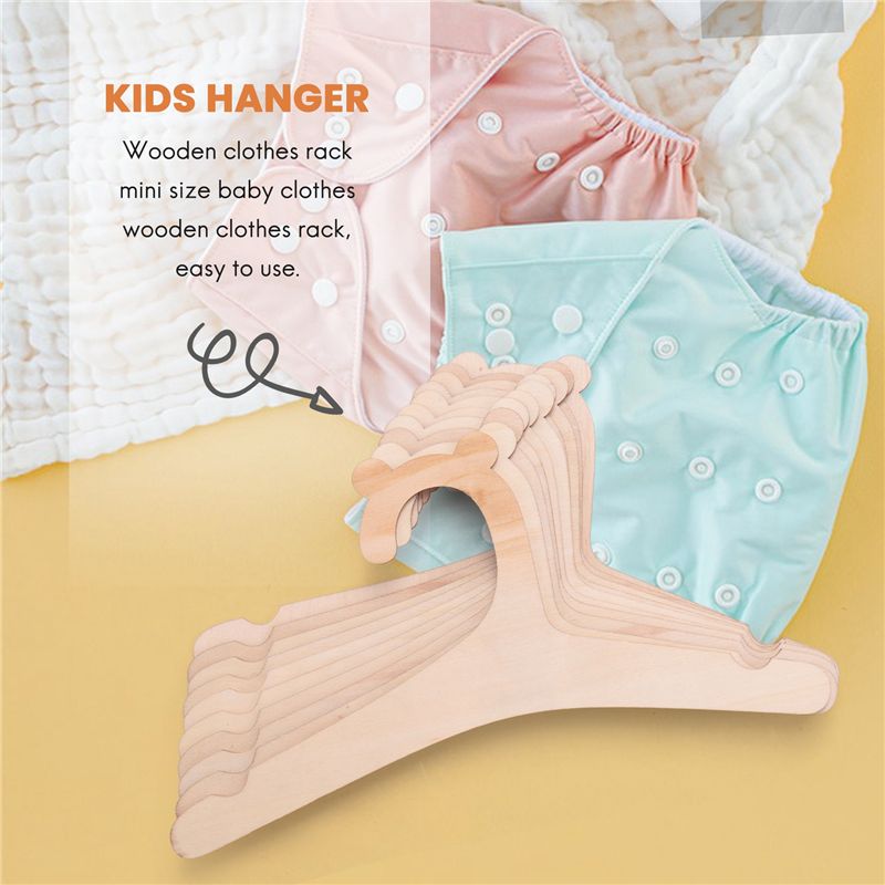 Baby Nursery Hangers - A04G-10 szt. Drewniane wieszaki na ubranka