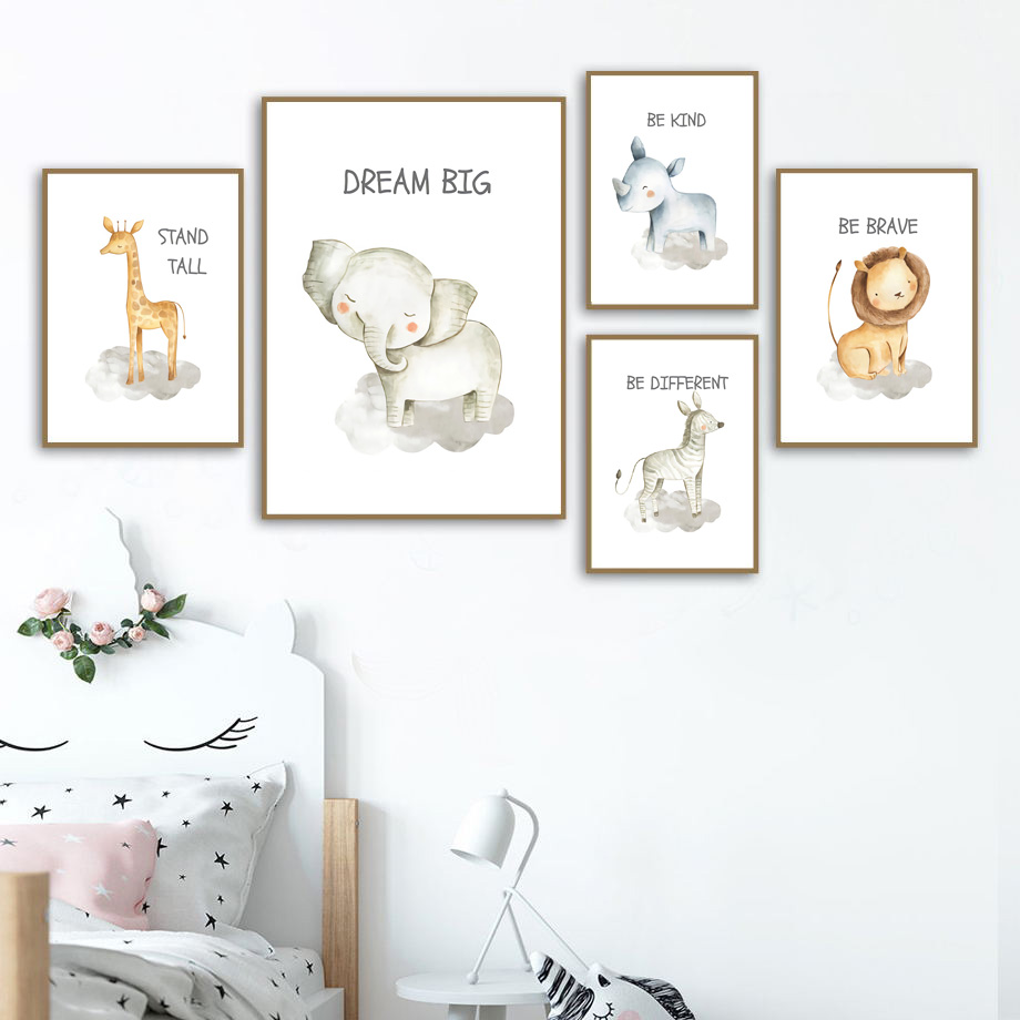 Baby Nursery Mirror - Nursery Wall Art Canvas Painting Lion