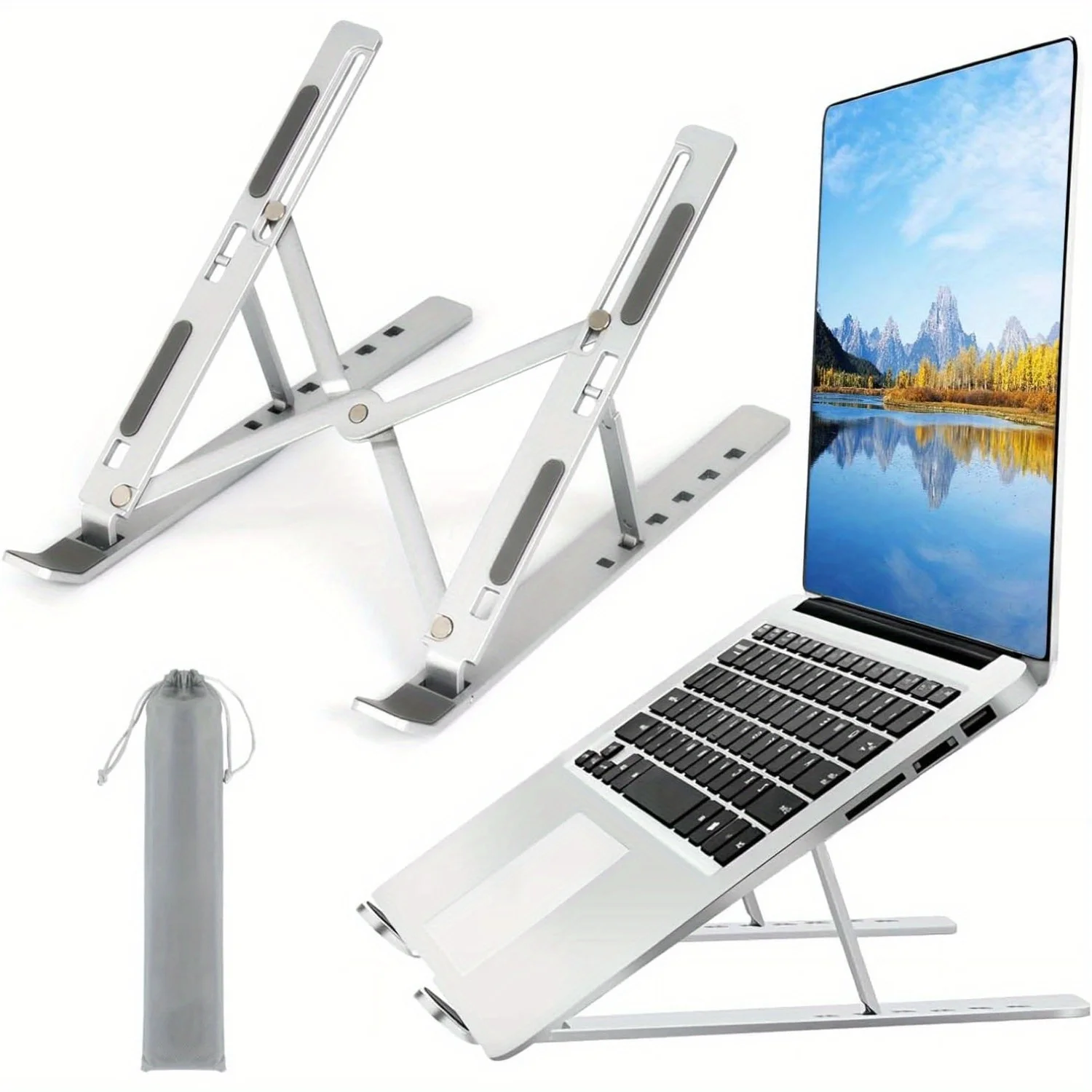 Growth Chart Ruler - Regulowana aluminiowa podstawka do laptopa -