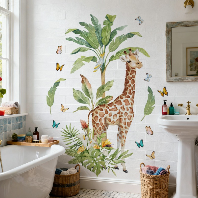 Baby Nursery Murals - Naklejka ścienna z dużą żyrafą, zwierzę