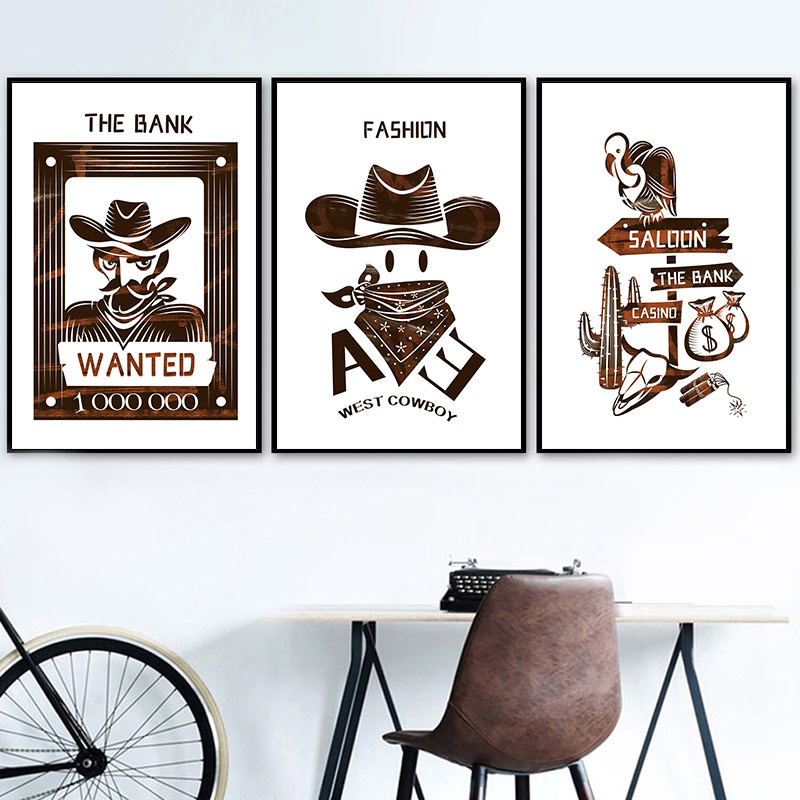 Baby Nursery Mirror - Pokój dziecięcy Cartoon Western Cowboy Abstrakcyjny
