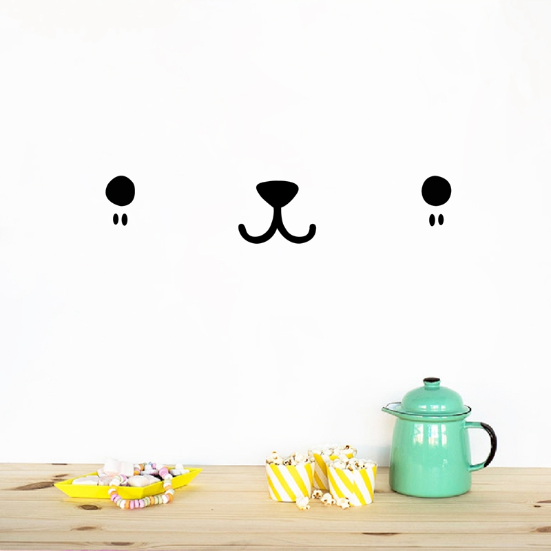 Baby Nursery Murals - Śliczne twarz Kawaii ścienne artystyczne naklejki