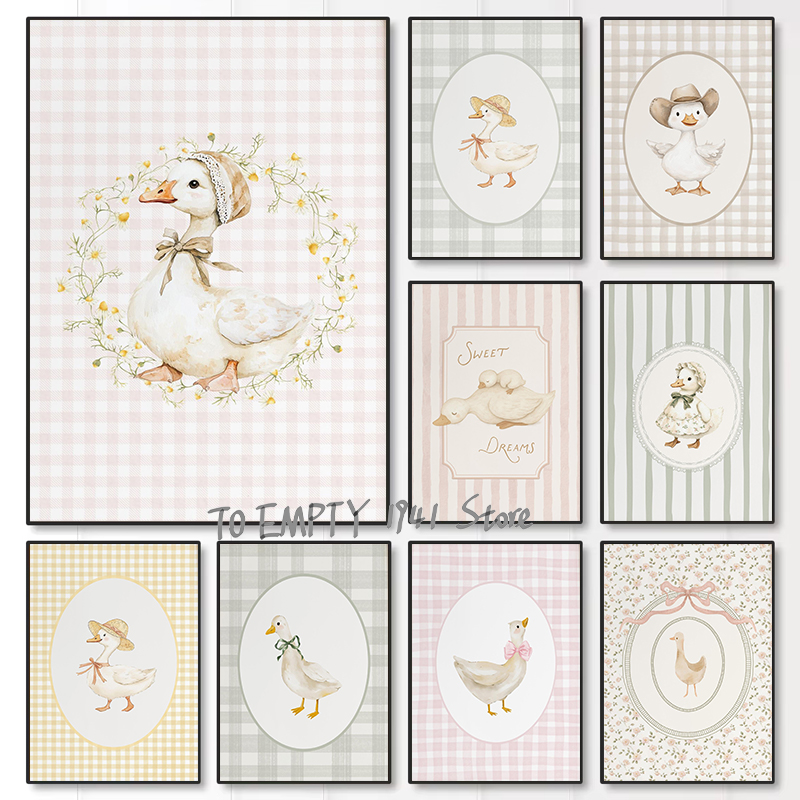 Baby Nursery Art - Głupka Mała Gęś Kaczka z Karczkiem