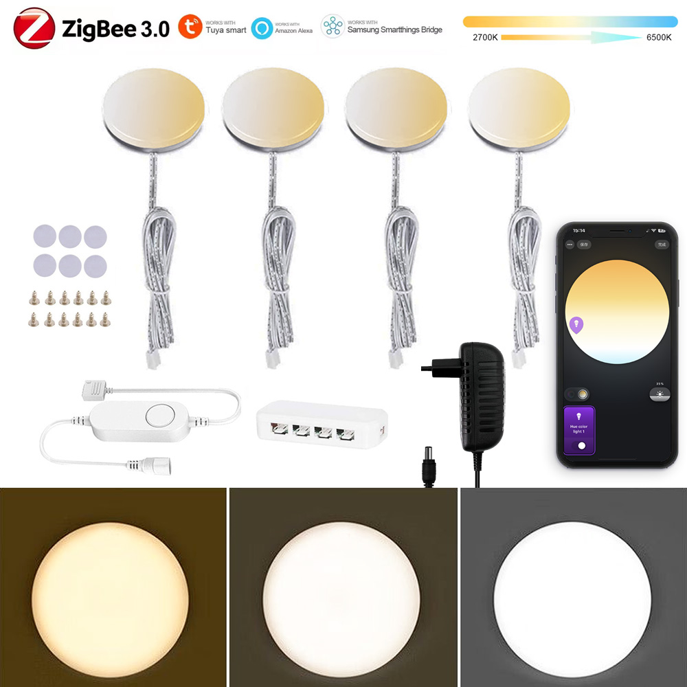 Drawer Dresser White - Okrągła lampa LED podszafkowa Zigbee 3.0