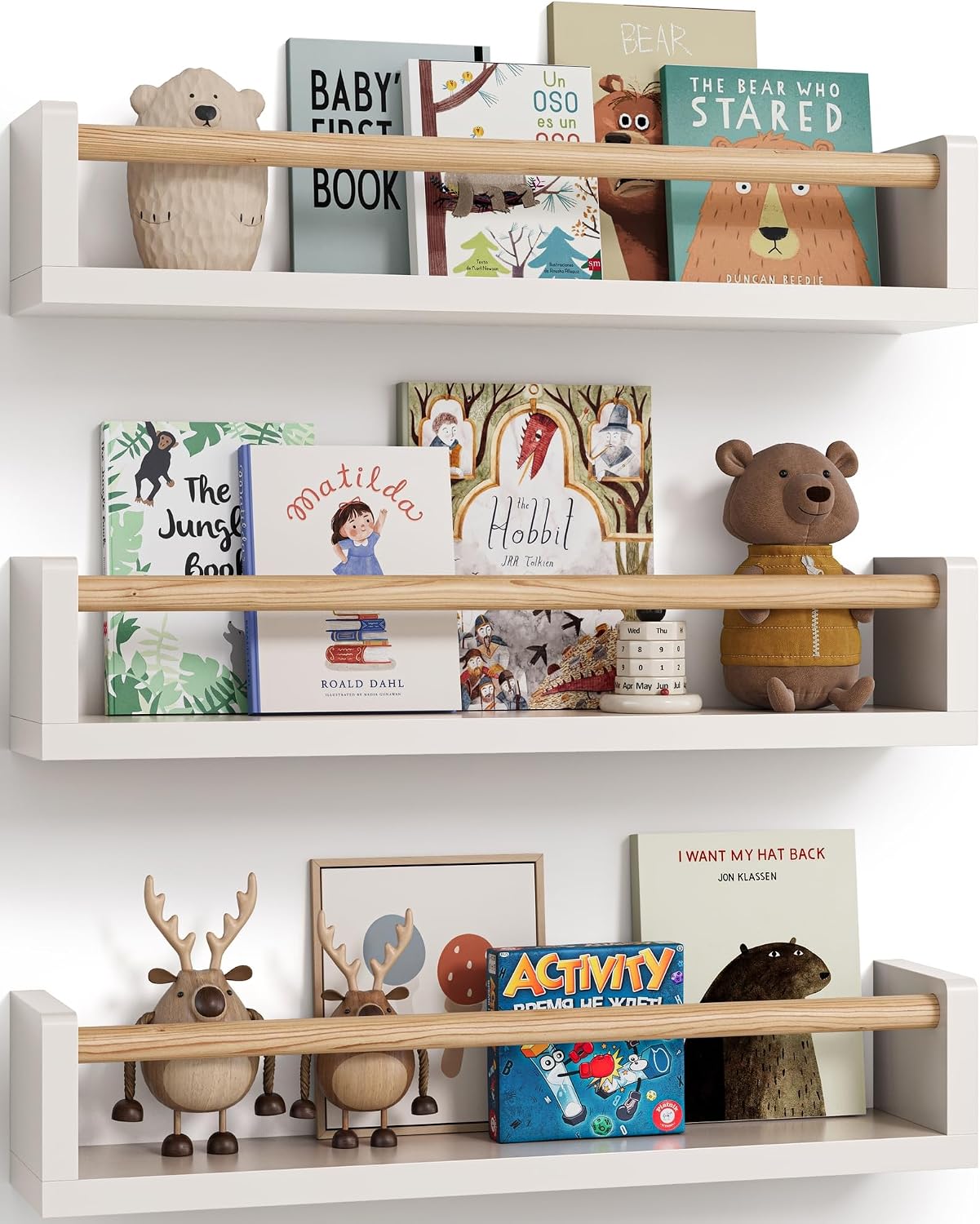 Baby Nursery Shelf - Zestaw 3 pływających półek na książki