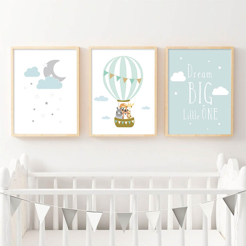 Baby Nursery Mirror - Plakat do pokoju dziecięcego z balonami