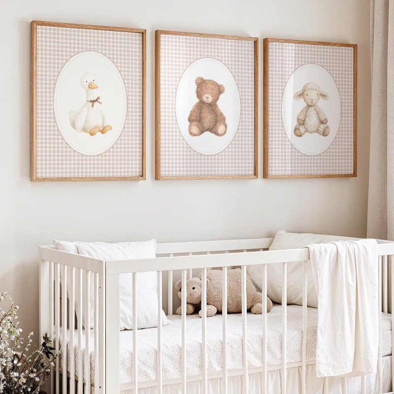 Baby Nursery Gender Neutral - Zestaw obrazków do pokoju dziecięcego ze