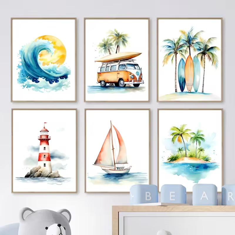 Surf Ocean Themed Nursery Beac – Baby Nursery Mirror recenzja i cena
