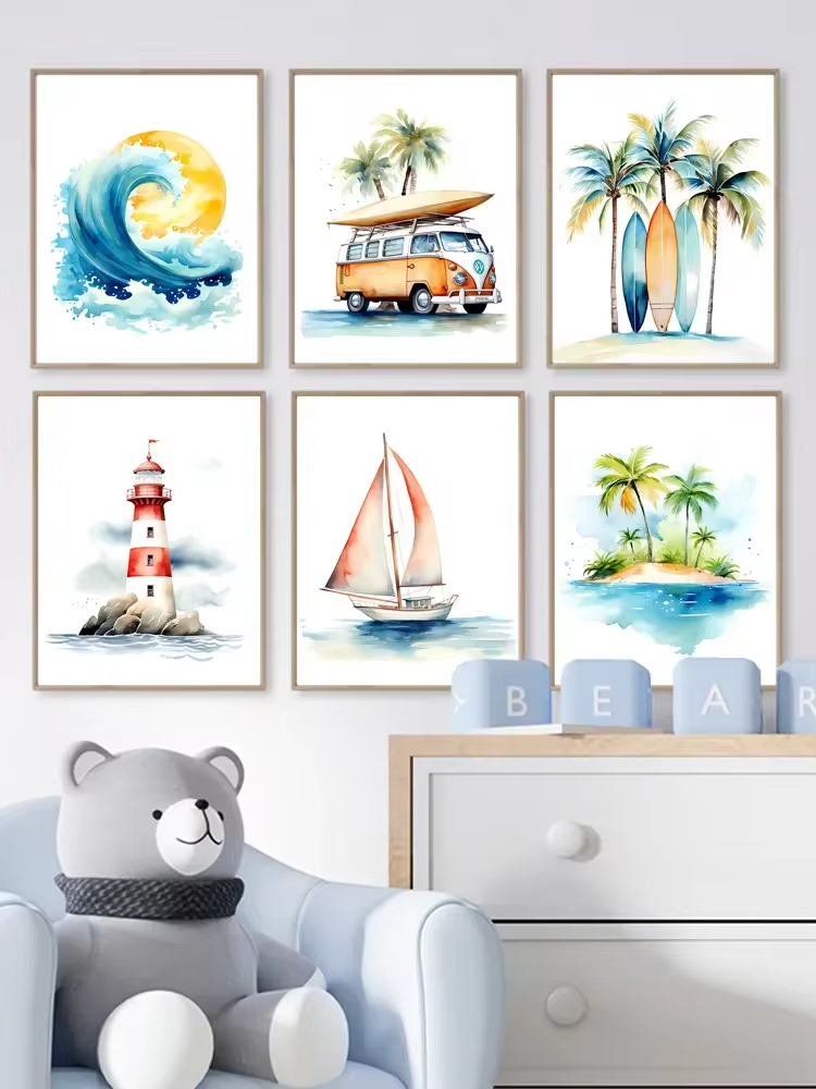 Surf Ocean Themed Nursery Beac – Baby Nursery Mirror recenzja i cena