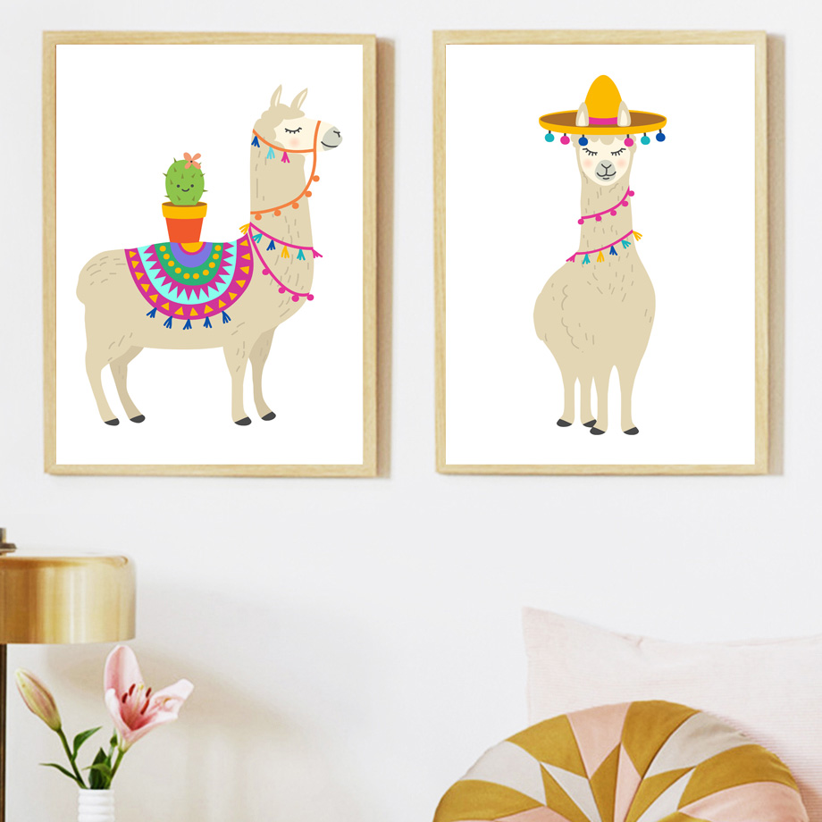 Cartoon Llama Cactus Nursery W – Baby Nursery Mirror recenzja i cena