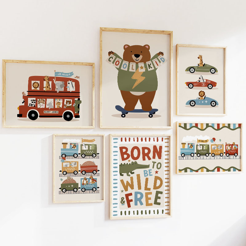 Zabawne Kreskówkowe Zwierzęta  – Baby Nursery Art recenzja i cena