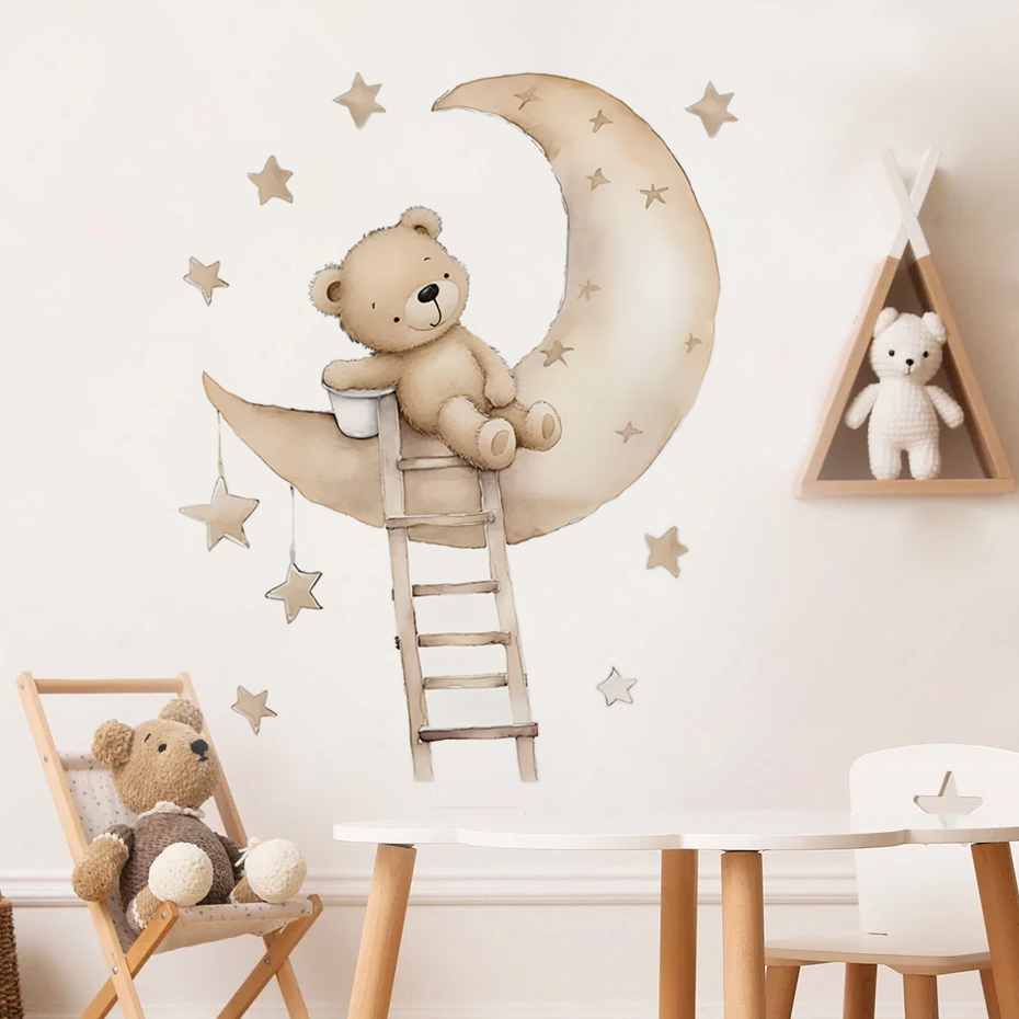 Słodki Miś Gwiazda Chmura Nakl – Baby Nursery Decor Boy recenzja i cena