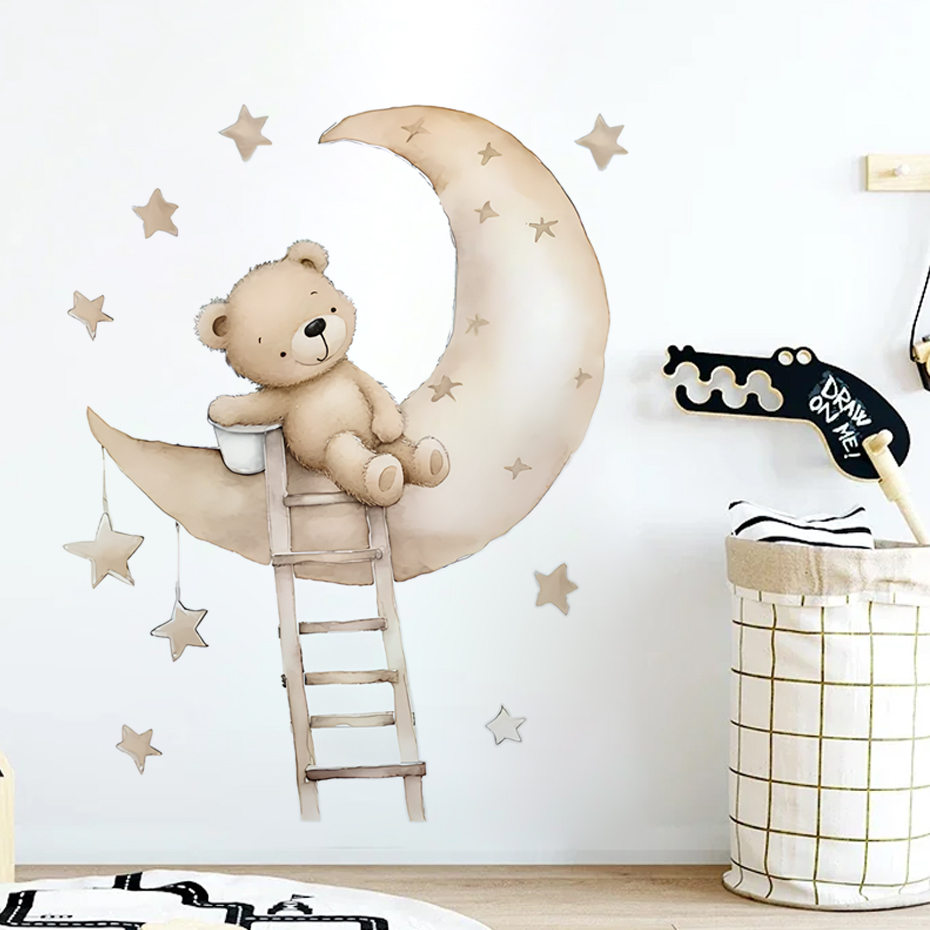 Słodki Miś Gwiazda Chmura Nakl – Baby Nursery Decor Boy recenzja i cena