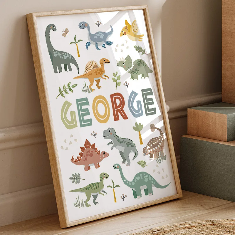 Urocze dinozaury T-Rex Brachio – Baby Nursery Art recenzja i cena
