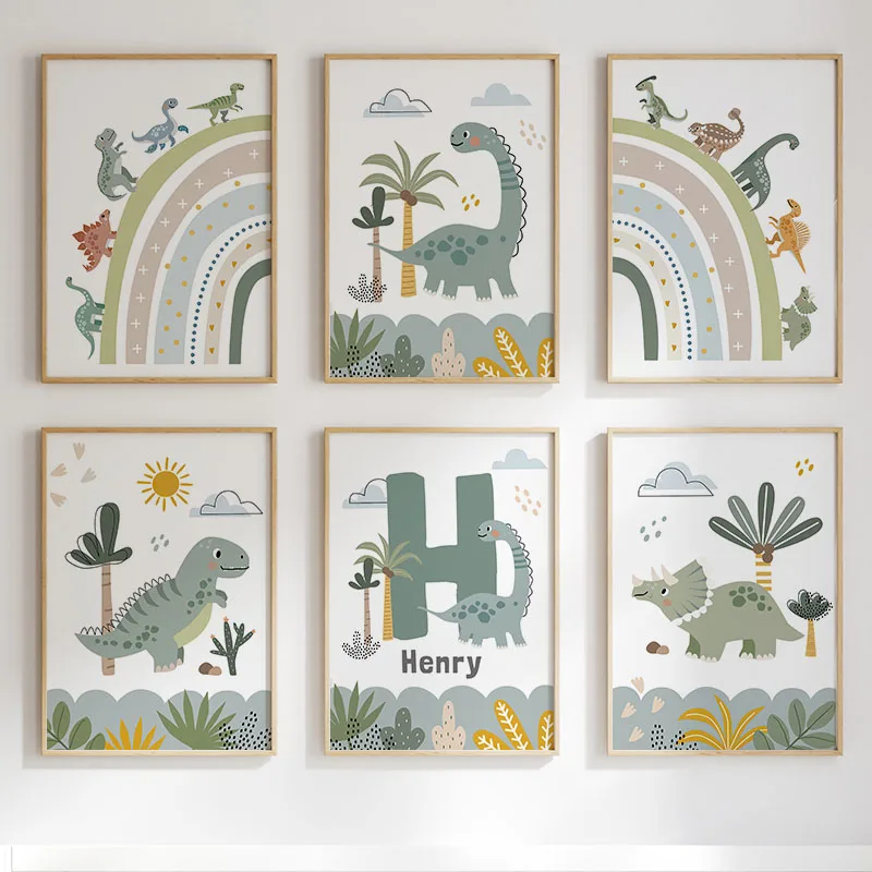Urocze dinozaury T-Rex Brachio – Baby Nursery Art recenzja i cena