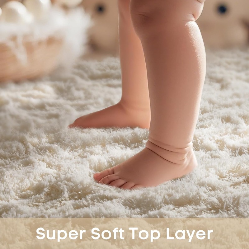 Okrągły kremowy biały dywan mi – Baby Nursery Rug recenzja i cena