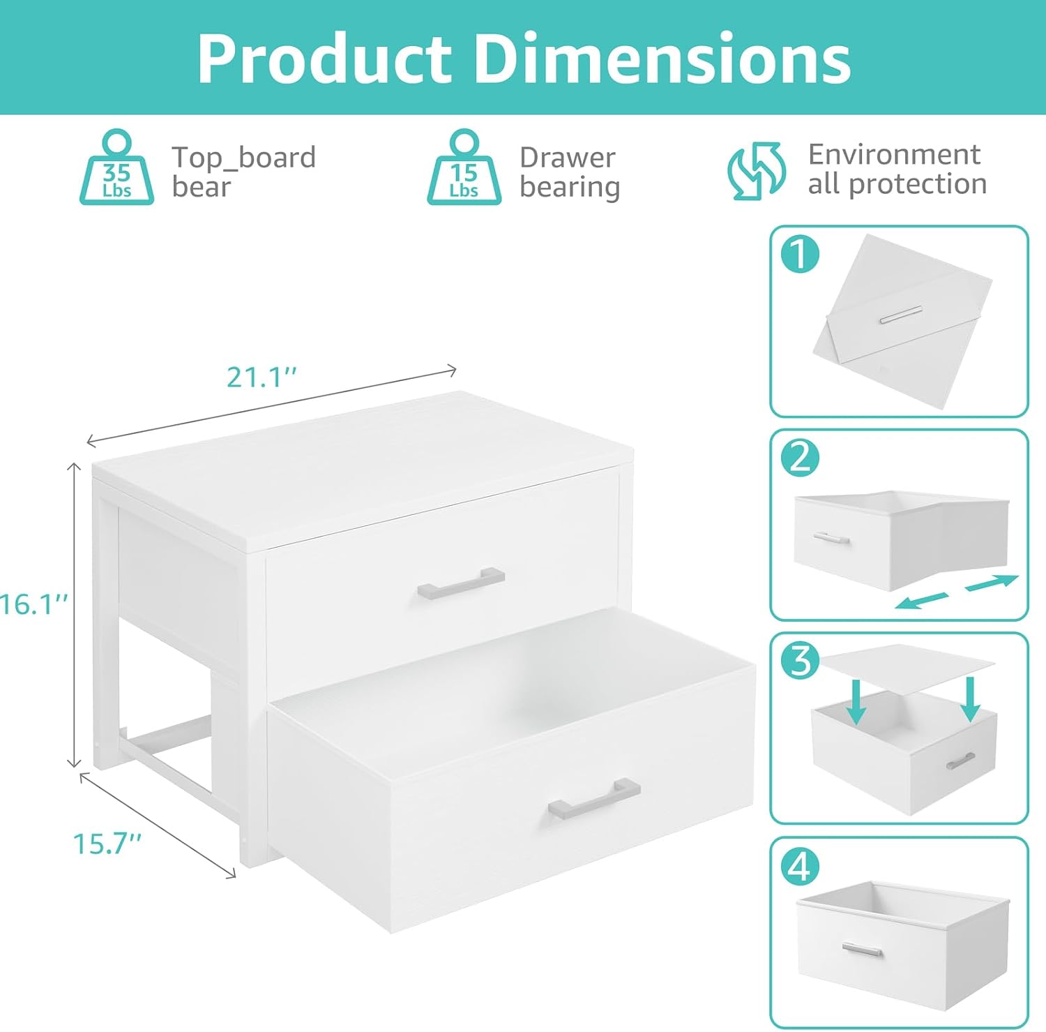 Nowoczesna komoda z 2 szuflada – Drawer Dresser White recenzja i cena