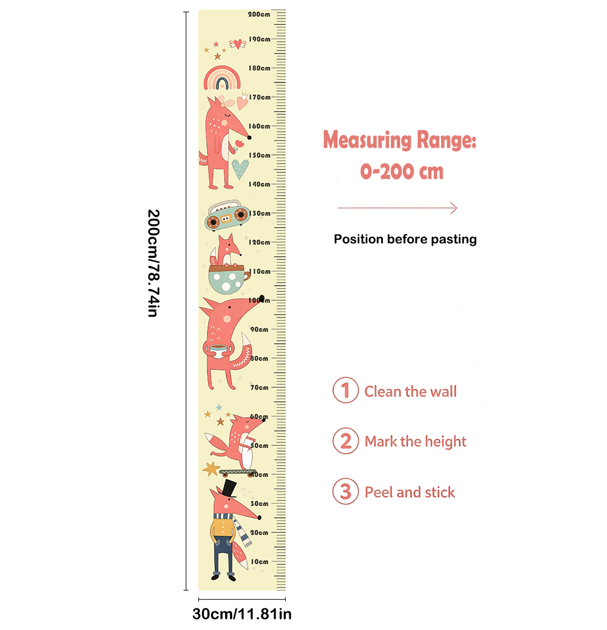 Uroczy lis - miernik wzrostu d – Growth Chart Ruler recenzja i cena