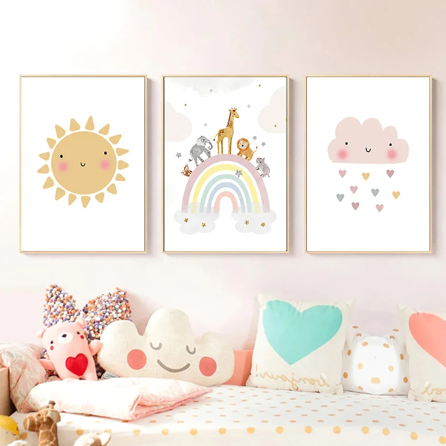 Żyrafa Słoń Balon Słońce Tęcza – Baby Nursery Hanging Decor recenzja i cena