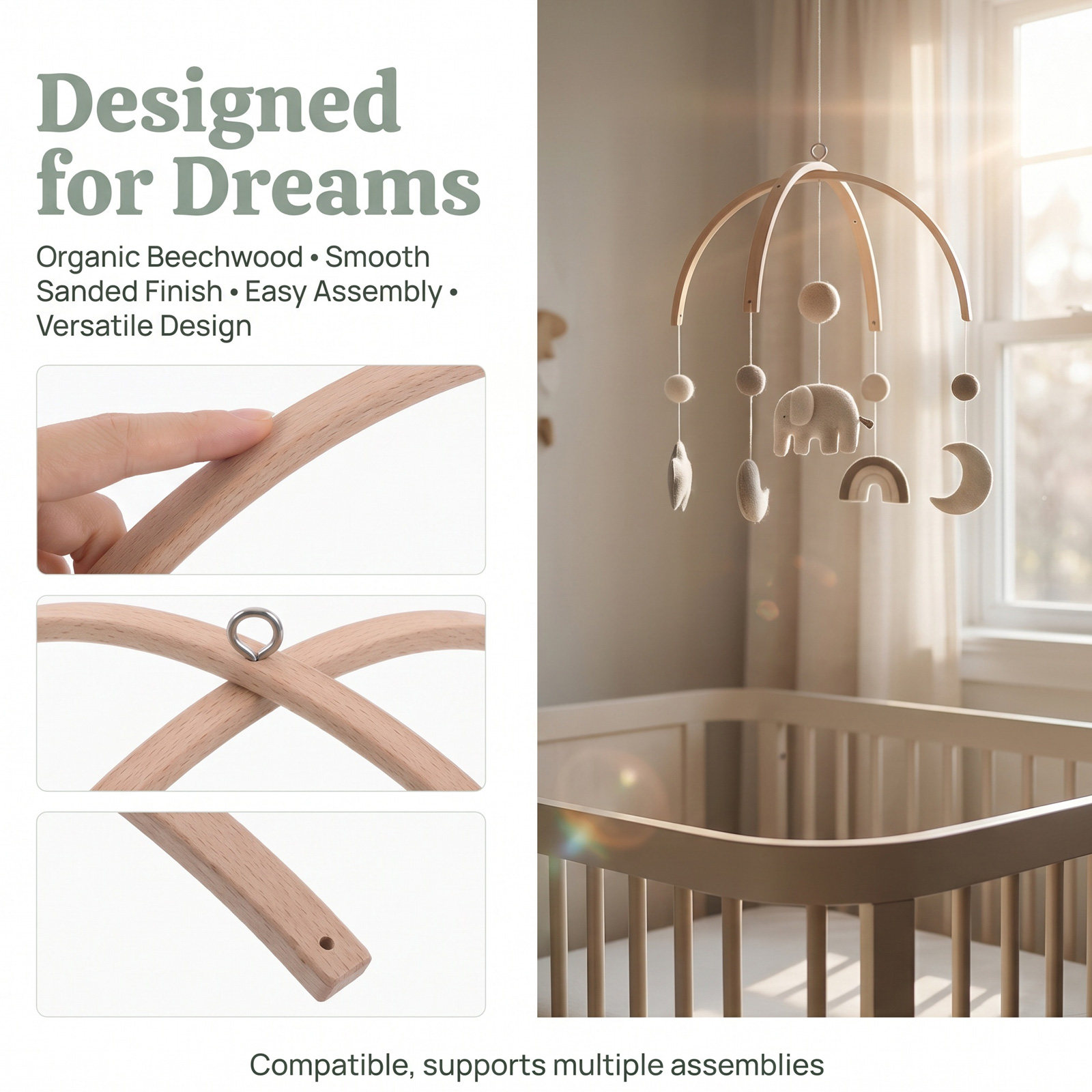 Bambusowa drewniana ramka na m – Baby Nursery Hangers recenzja i cena