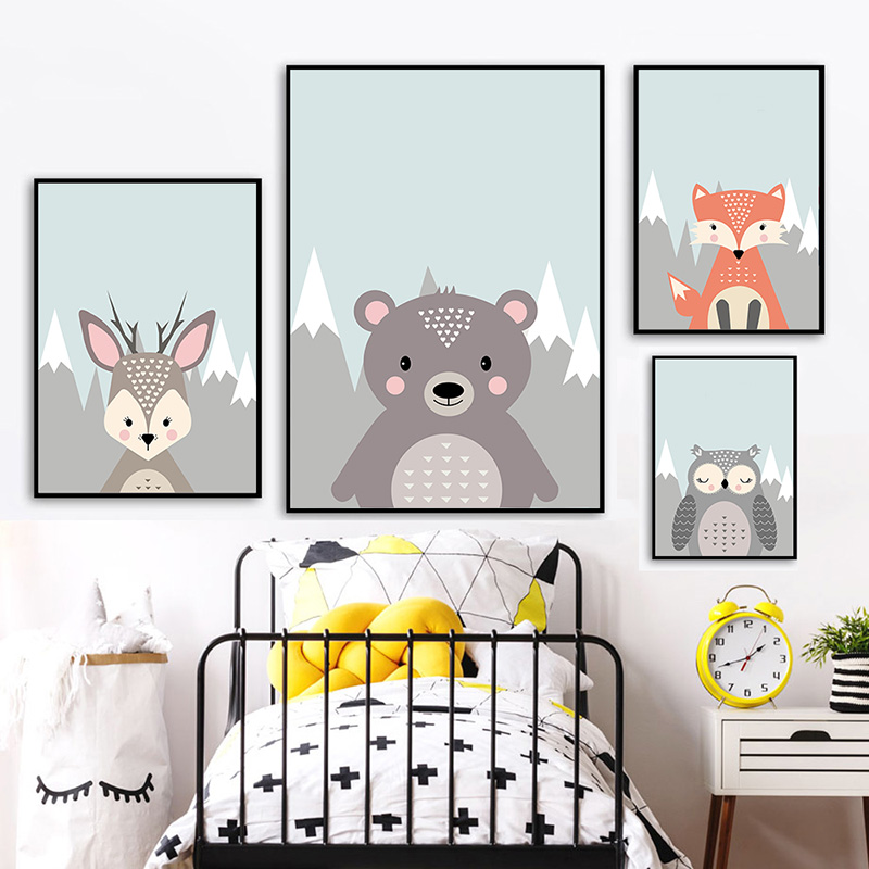 Zwierzęta leśne Plakat Wydruki – Baby Nursery Mirror recenzja i cena