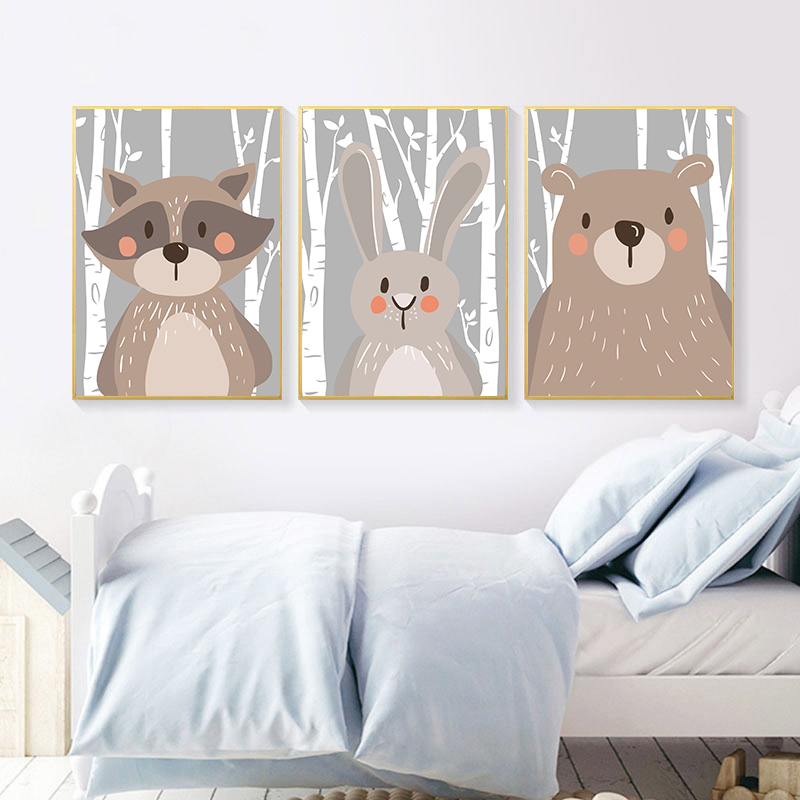 Zwierzęta leśne Plakat Wydruki – Baby Nursery Mirror recenzja i cena