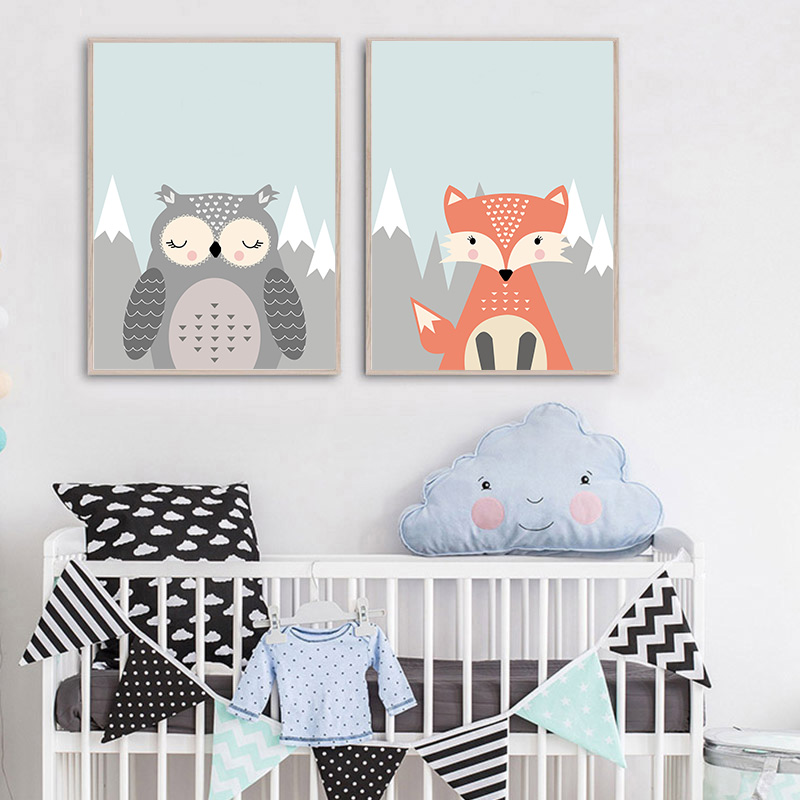 Zwierzęta leśne Plakat Wydruki – Baby Nursery Mirror recenzja i cena