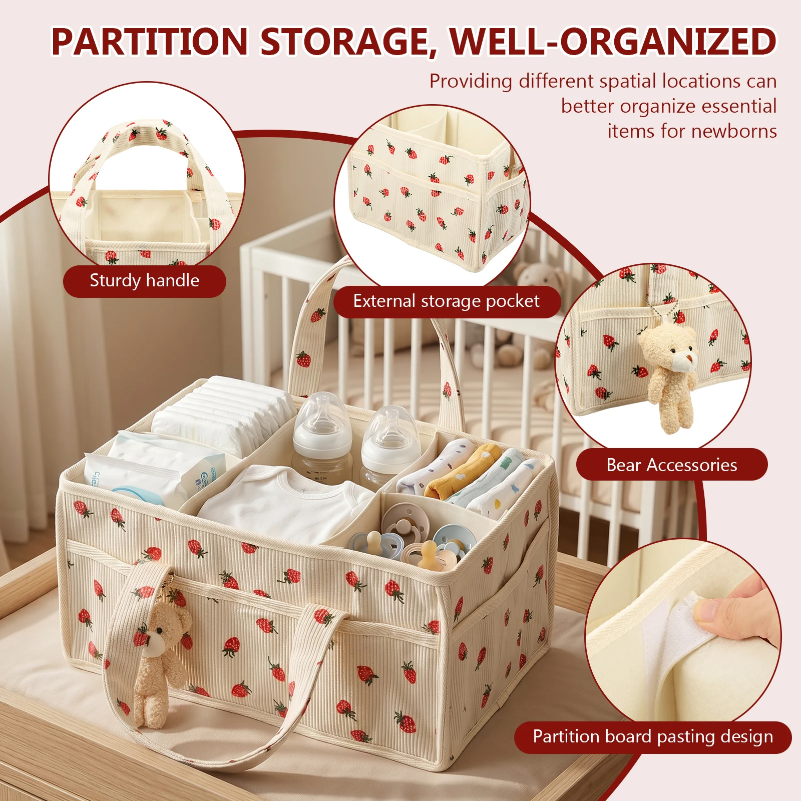 Organizer na pieluchy i chuste – Baby Nursery Shelf recenzja i cena