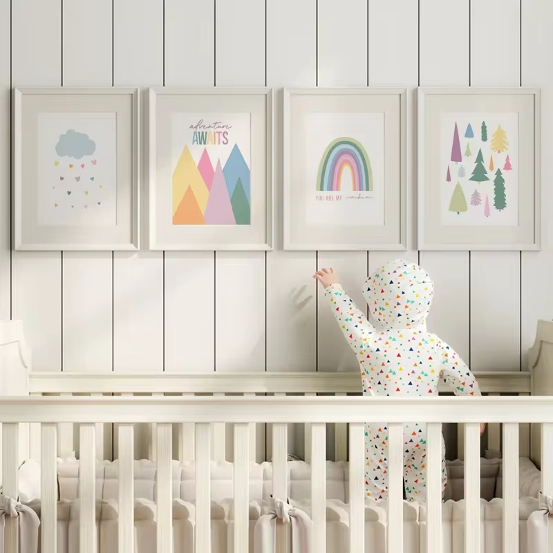 Boho ABC Rainbow Sun Clouds Ad – Baby Nursery Mirror recenzja i cena