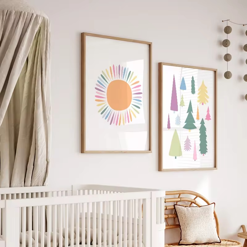Boho ABC Rainbow Sun Clouds Ad – Baby Nursery Mirror recenzja i cena