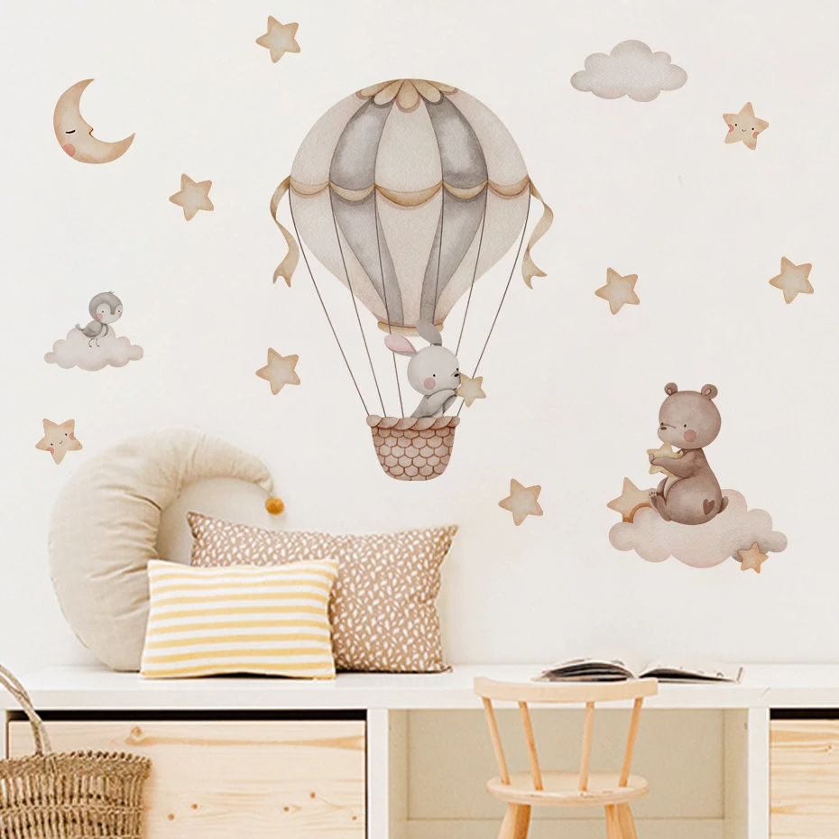 Akwarela Niedźwiedź Balon na g – Baby Nursery Decor Boy recenzja i cena