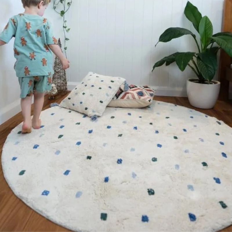 Kropki puszysty dywanik do sal – Baby Nursery Rug recenzja i cena