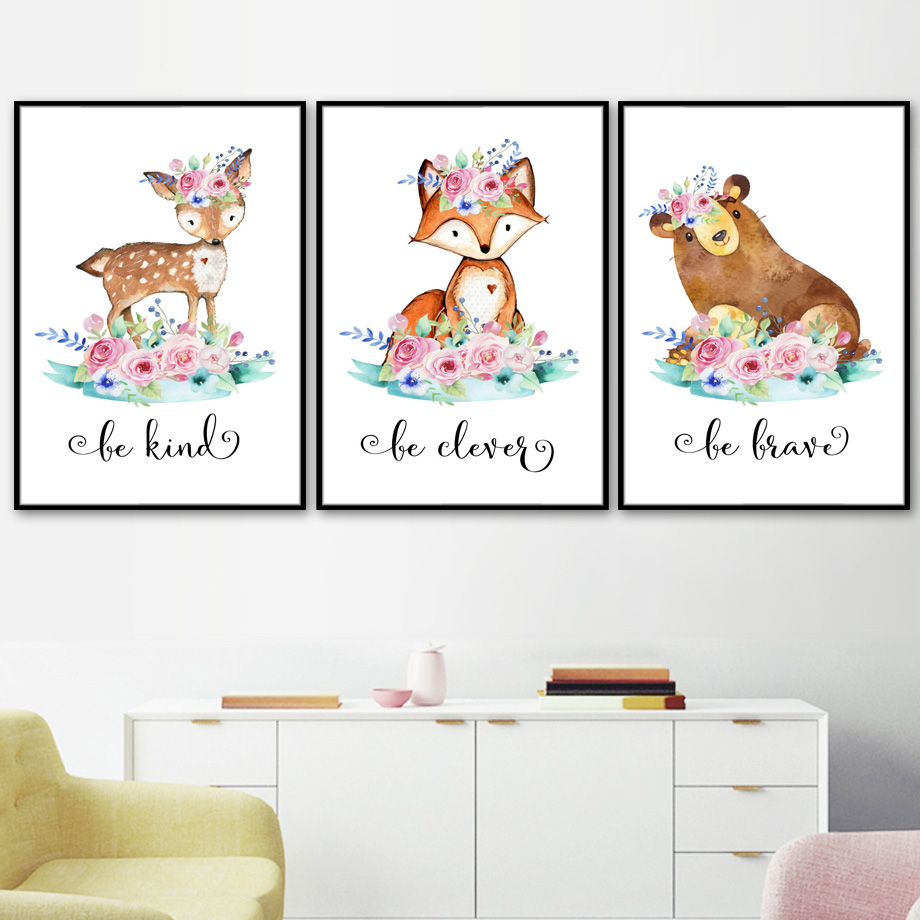 Cartoon Fox Deer Rabbit Baby A – Baby Nursery Mirror recenzja i cena