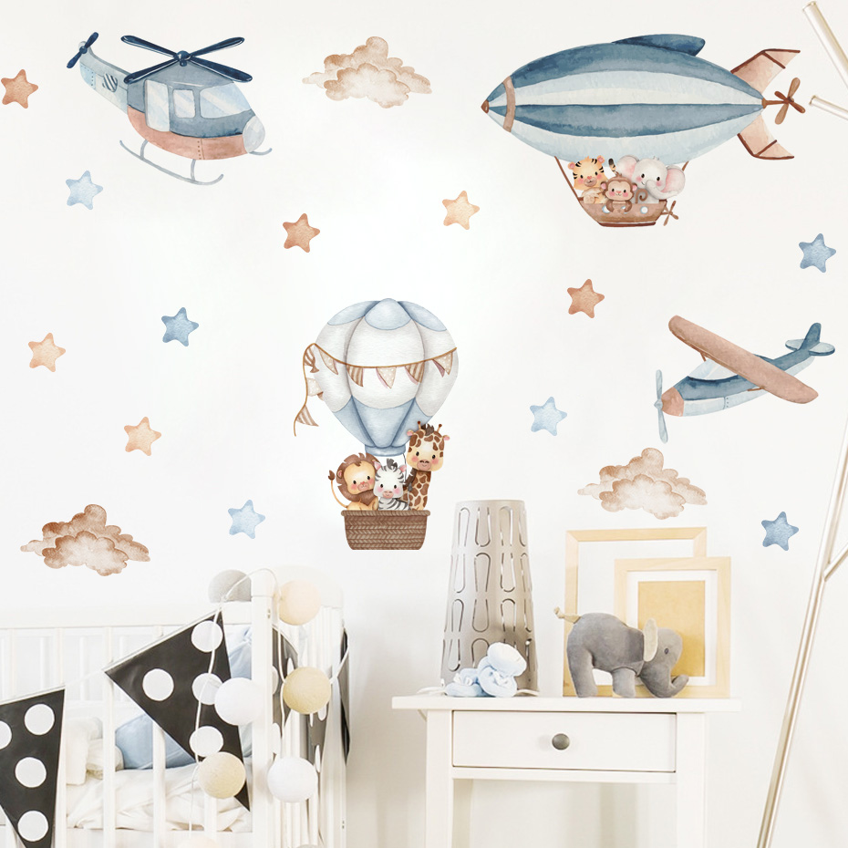 Akwarela Zwierzęta Balon na go – Baby Nursery Decor Boy recenzja i cena