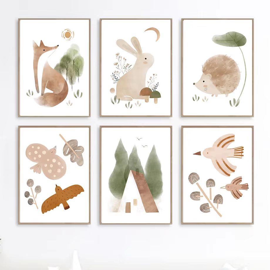 Boho Królik Lis Jeż Ptak Liść  – Baby Nursery Mirror recenzja i cena