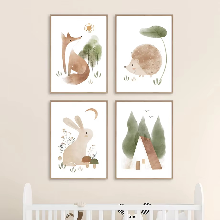 Boho Królik Lis Jeż Ptak Liść  – Baby Nursery Mirror recenzja i cena
