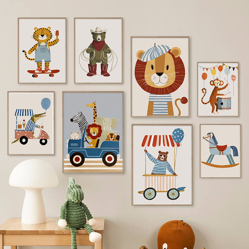 Zabawne Kreskówkowe Zwierzęta  – Baby Nursery Art recenzja i cena