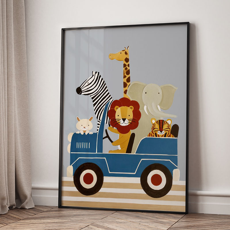 Zabawne Kreskówkowe Zwierzęta  – Baby Nursery Art recenzja i cena