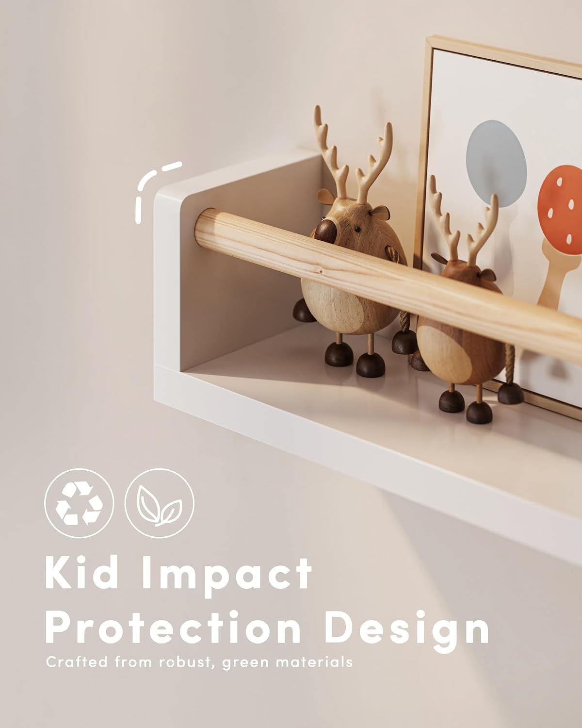 Zestaw 3 pływających półek na  – Baby Nursery Shelf recenzja i cena