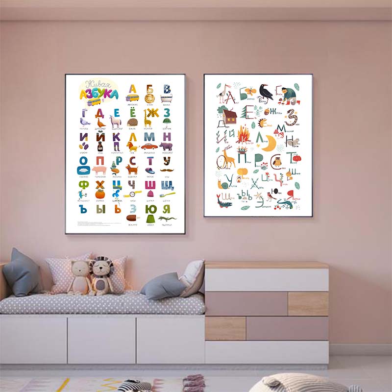 Rosyjski alfabet ABC plakat ar – Baby Nursery Mirror recenzja i cena