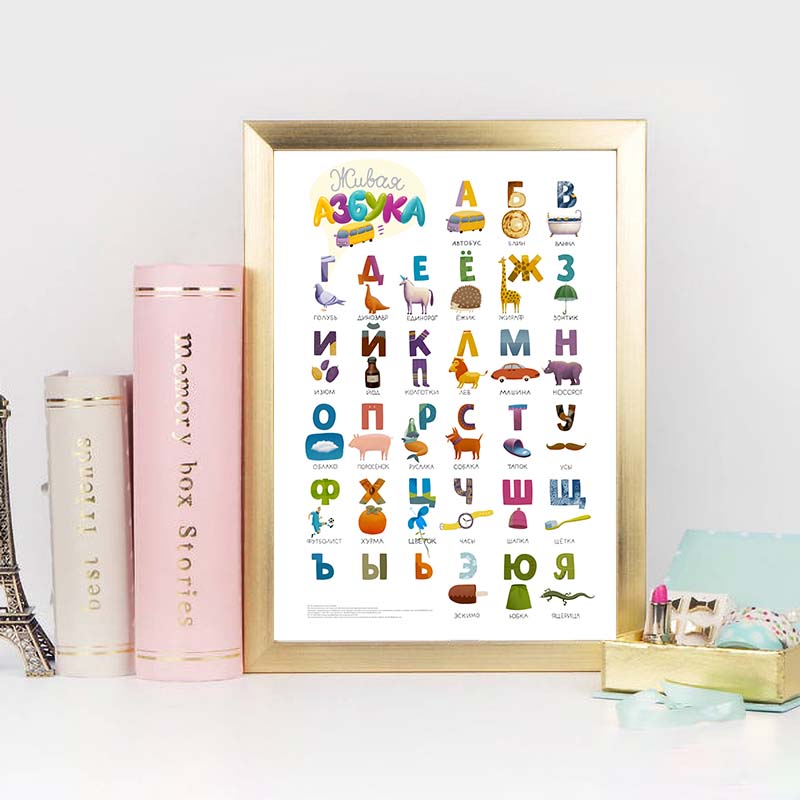 Rosyjski alfabet ABC plakat ar – Baby Nursery Mirror recenzja i cena