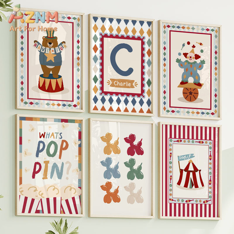 Cyrk, Niedźwiedź, Magik, Pies, – Baby Nursery Paintings recenzja i cena