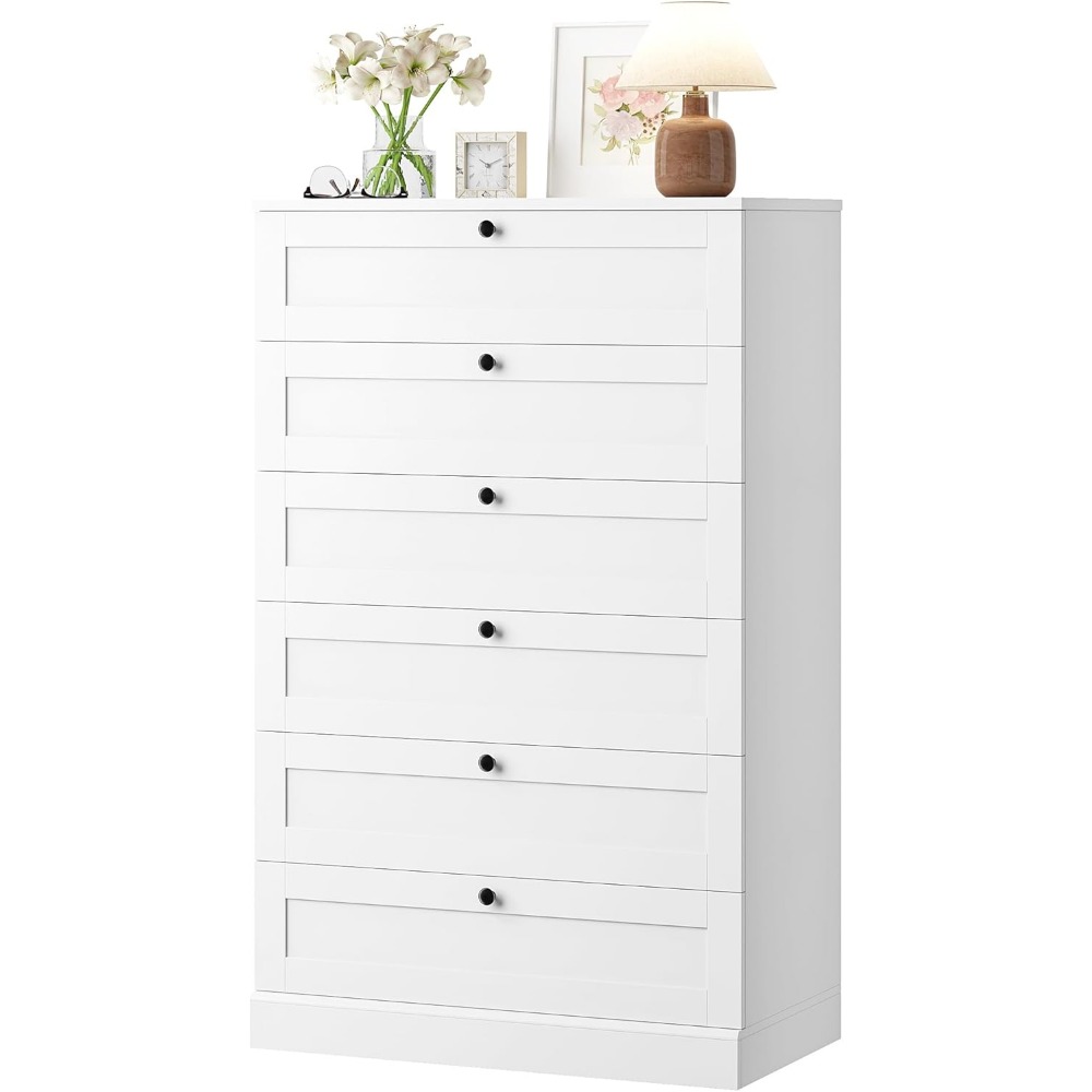 Wykwintna biała komoda z 6 szu – Drawer Dresser White recenzja i cena