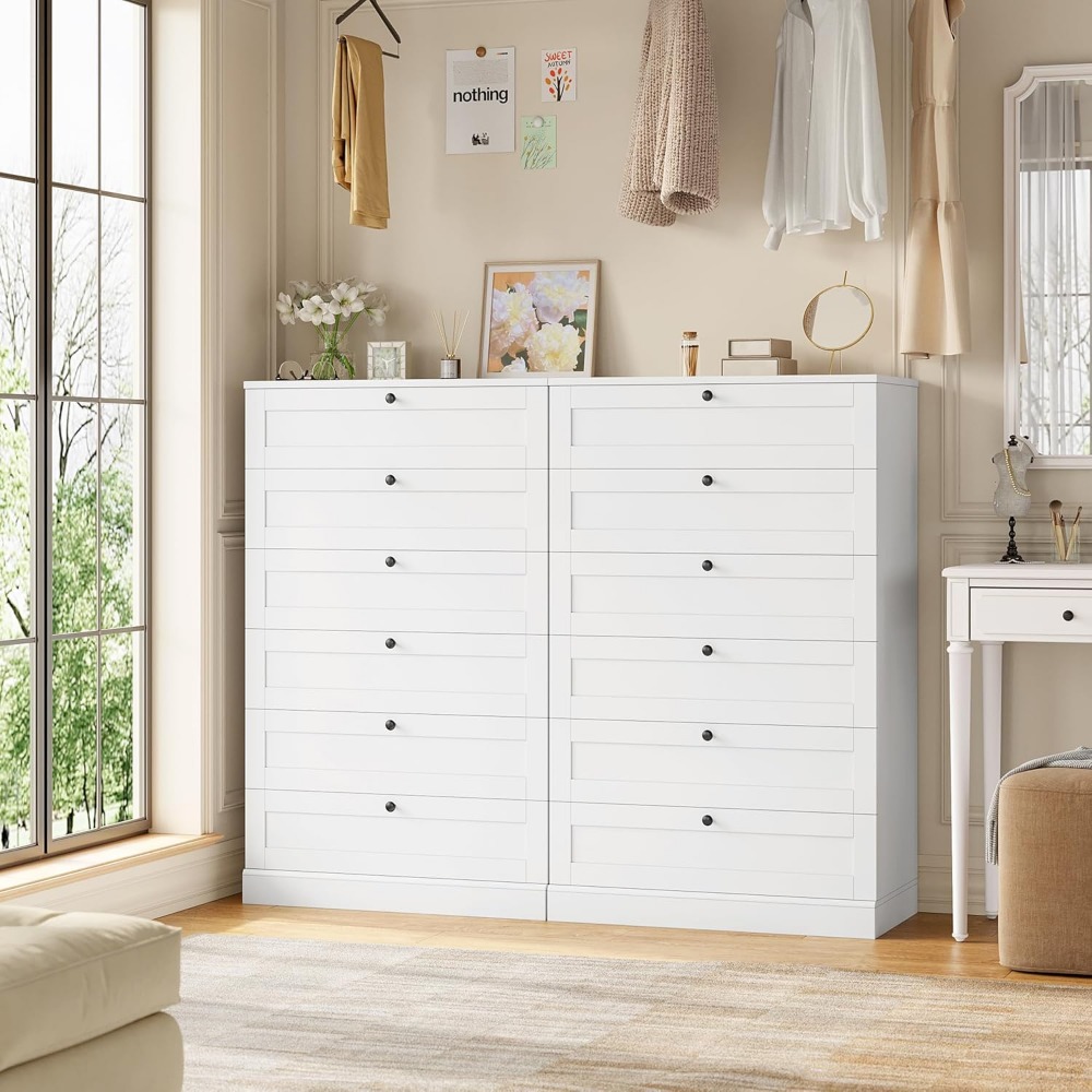 Wykwintna biała komoda z 6 szu – Drawer Dresser White recenzja i cena