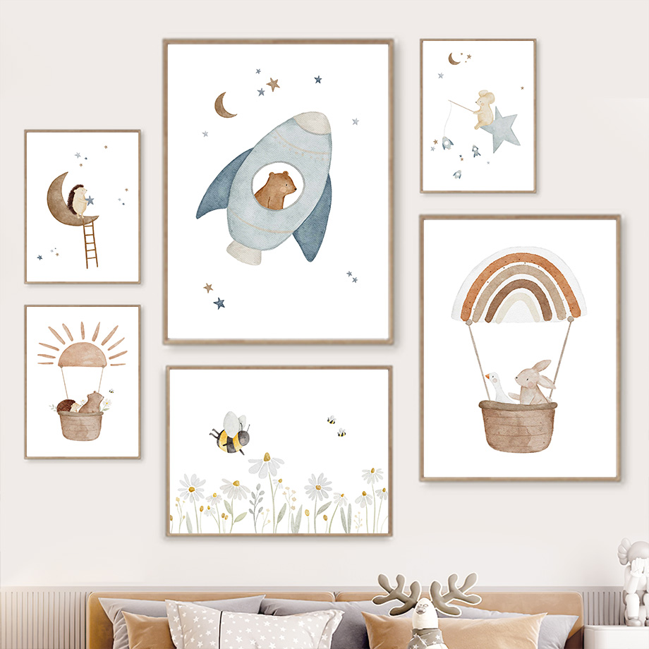 Zwierzęta kreskówkowe Mural ar – Baby Nursery Murals recenzja i cena